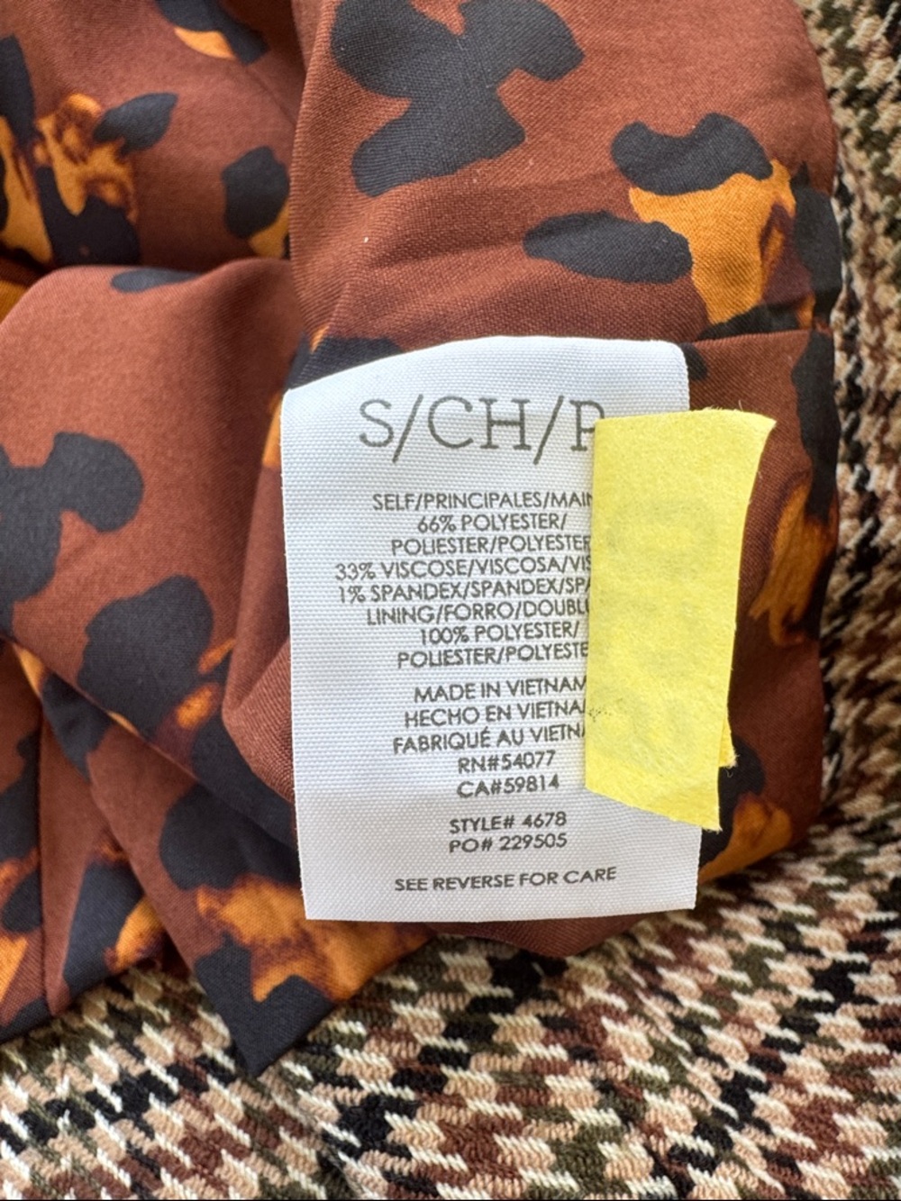 CAbi brown green houndstooth plaid print matching skirt and blazer set small - Picture 14 of 14